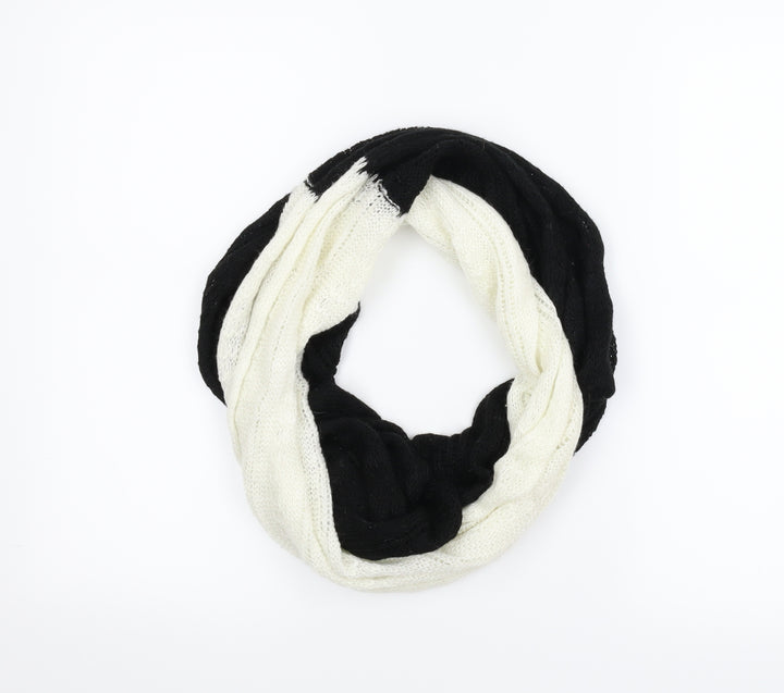 Preworn Womens Black    Shawl/Wrap   - Open knit, black and white