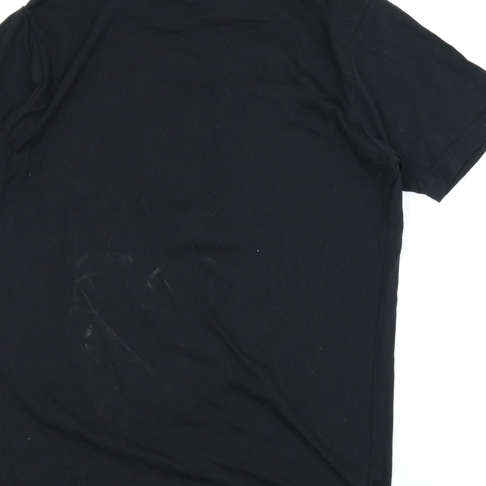 Stars & Stripes Mens Black    T-Shirt Size M