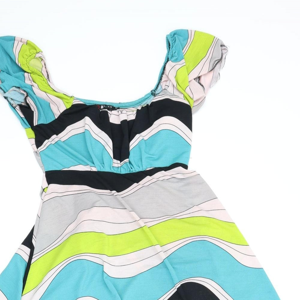 Morgan de Toi Womens Multicoloured Striped  Fit & Flare  Size L