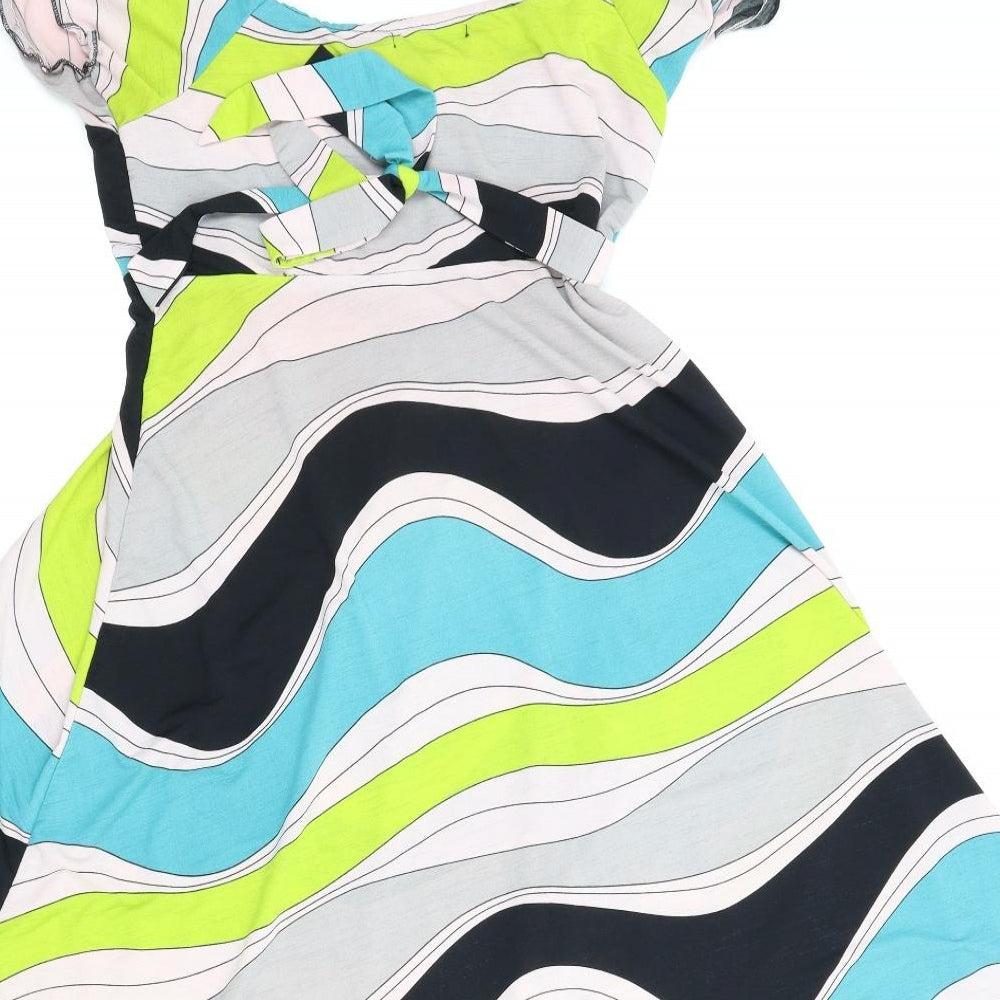 Morgan de Toi Womens Multicoloured Striped  Fit & Flare  Size L