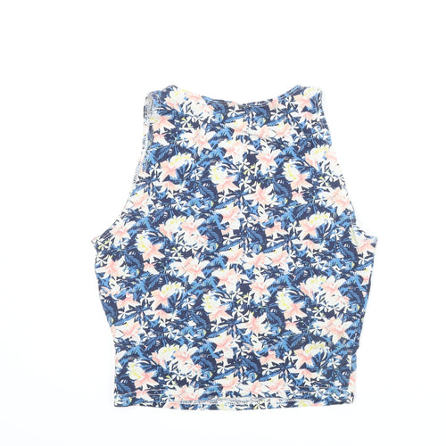 New Look Girls Blue Floral  Basic Tank Size 10-11 Years