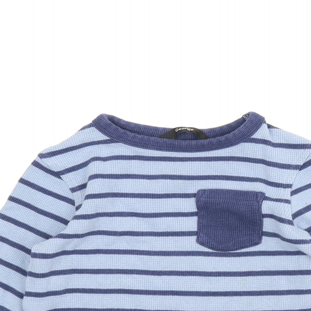 George Boys Blue Striped  Basic T-Shirt Size 2-3 Years