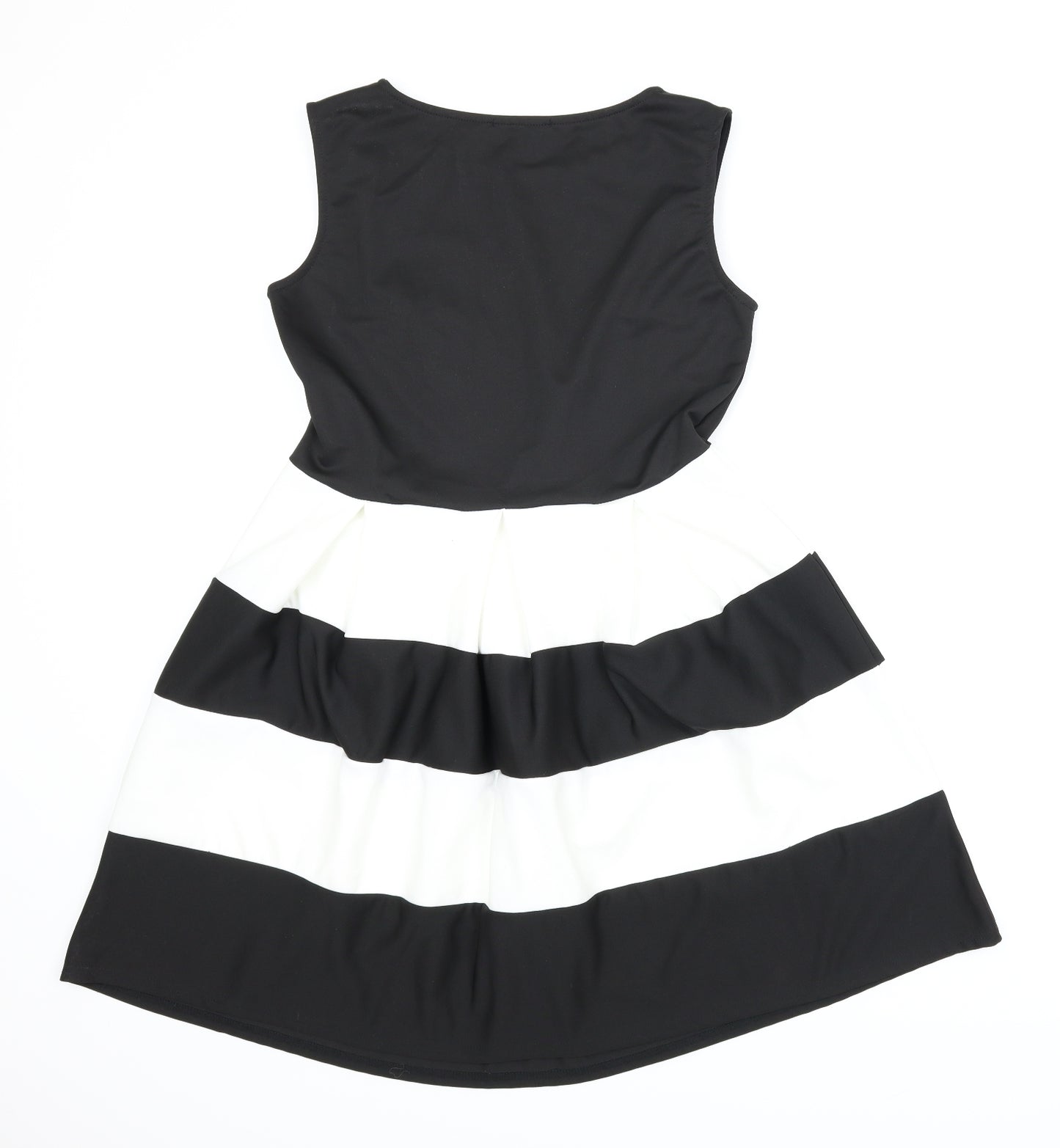 Cameo Rose Womens Black Striped  A-Line  Size 16