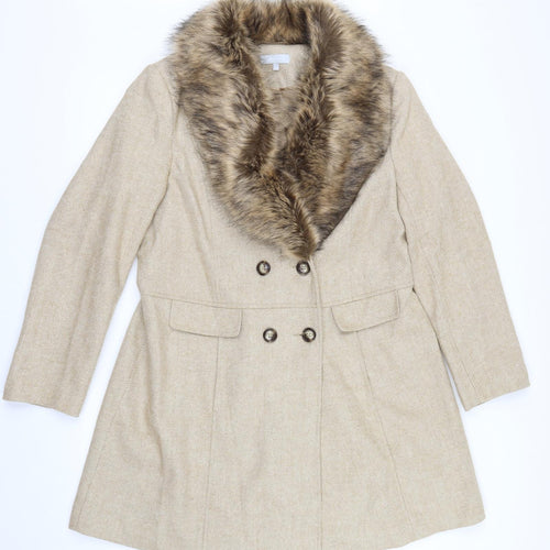 redherring Womens Beige   Pea Coat Coat Size 18