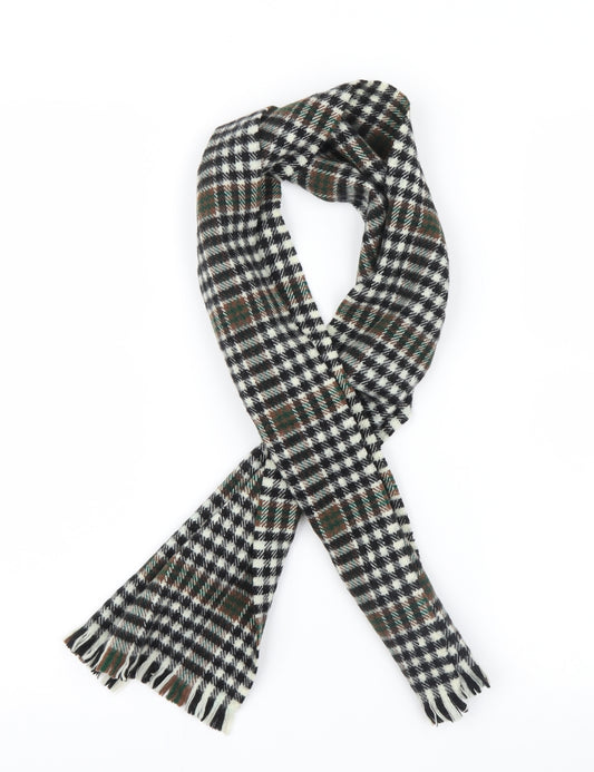 James Pringle Weavers Mens Black Plaids & Checks  Rectangle Scarf Scarf One Size