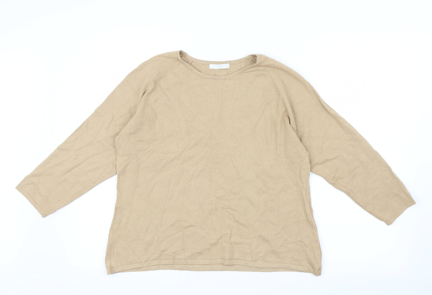 Marks and Spencer Womens Beige   Basic T-Shirt Size 20