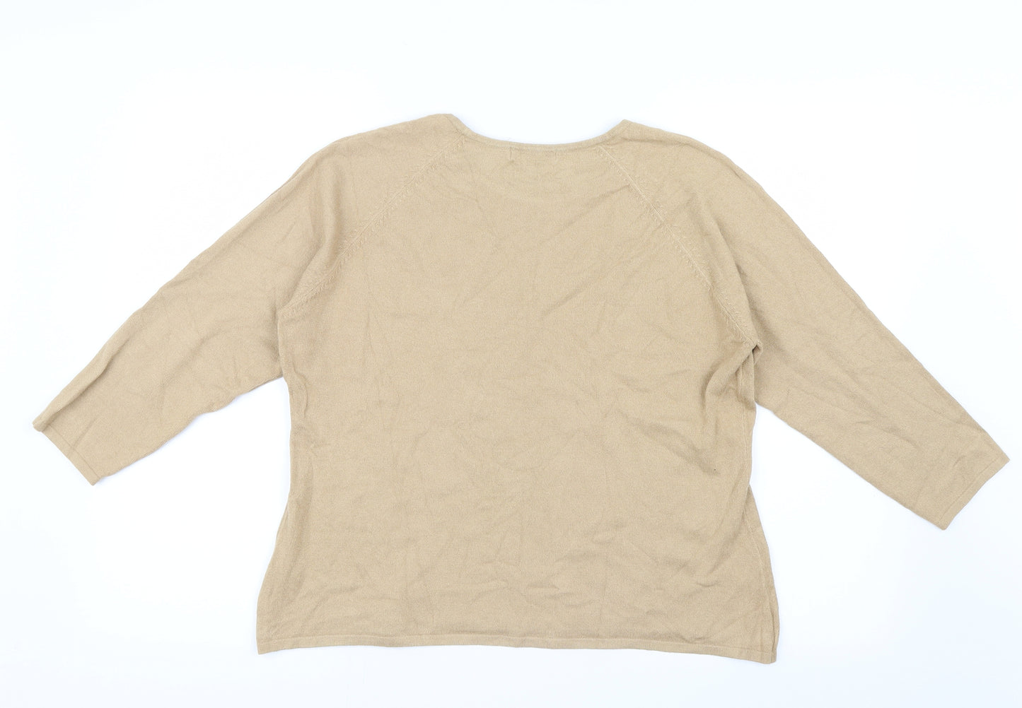 Marks and Spencer Womens Beige   Basic T-Shirt Size 20