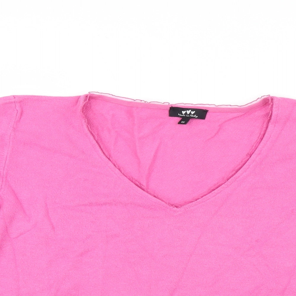 Per Una Womens Pink  Knit Pullover Jumper Size 16