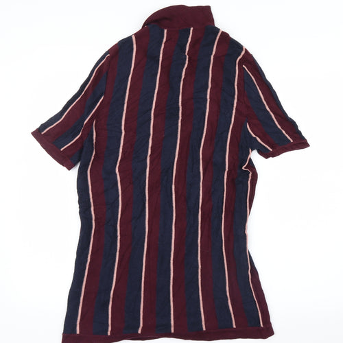 River Island Mens Blue Striped   T-Shirt Size M