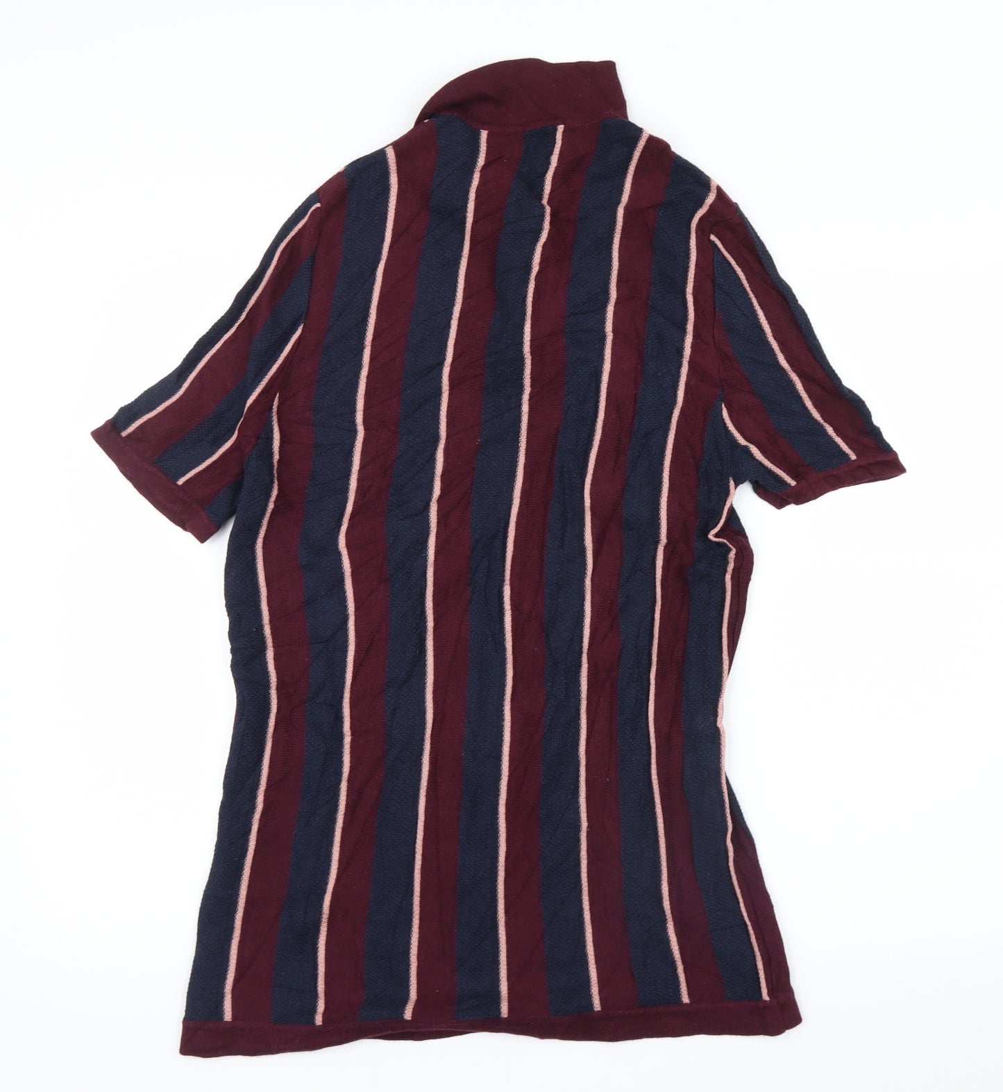 River Island Mens Blue Striped   T-Shirt Size M