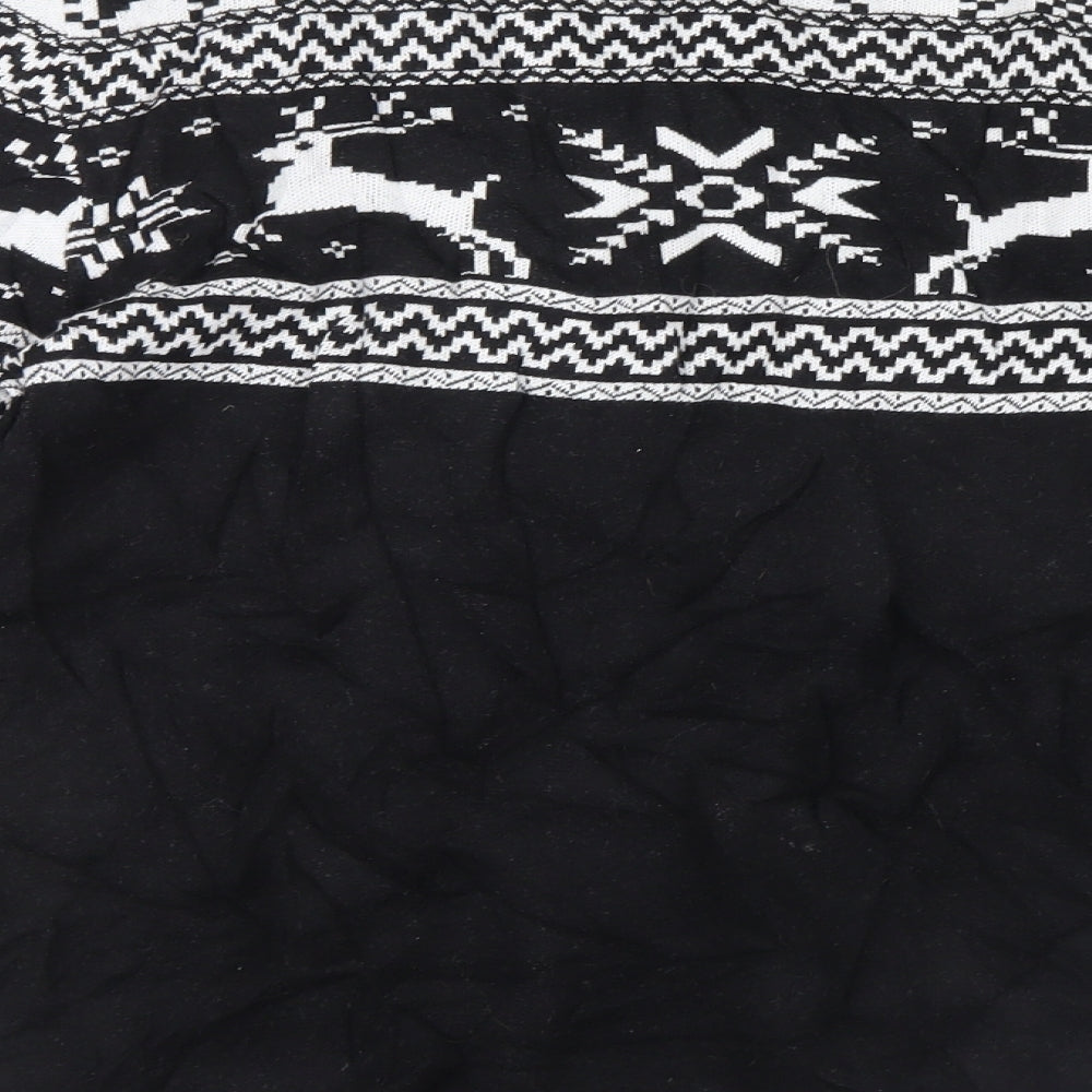 ASOS Mens Black Geometric Knit Pullover Jumper Size M  - Christmas