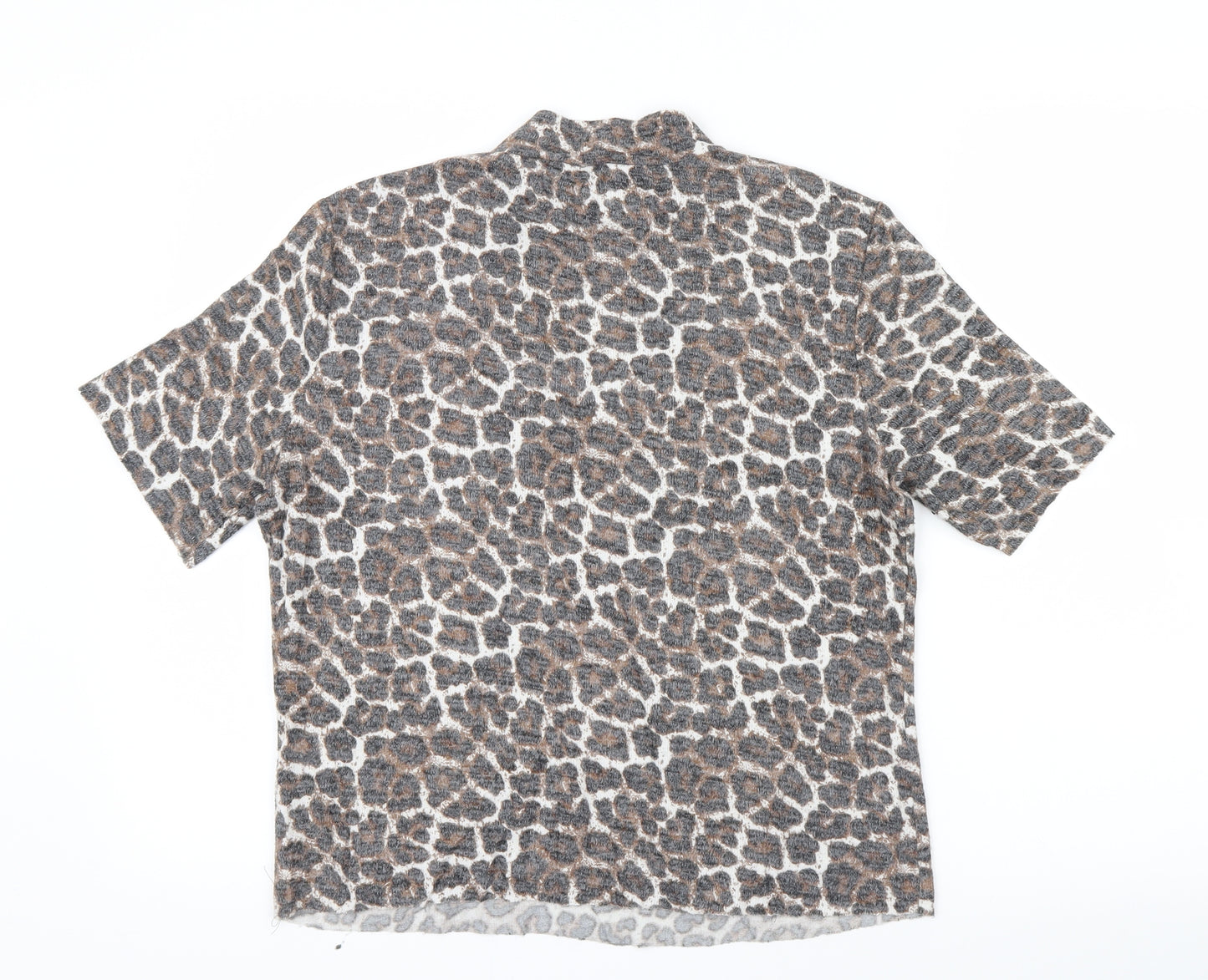 Zara Womens Brown Animal Print  Basic T-Shirt Size 14