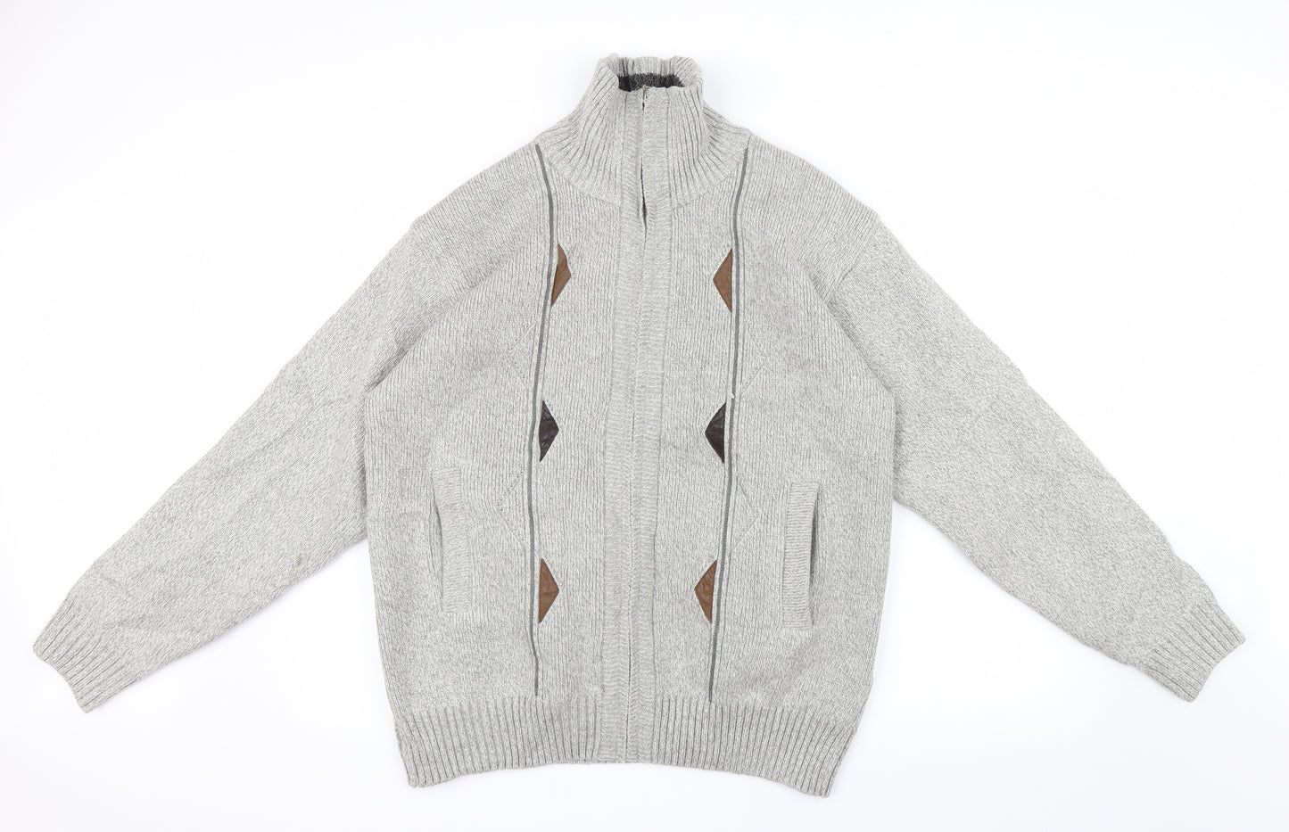 J.J.Willis Mens Grey  Knit Jacket Coatigan Size M