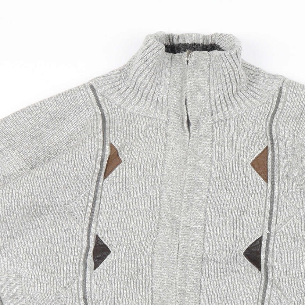 J.J.Willis Mens Grey  Knit Jacket Coatigan Size M