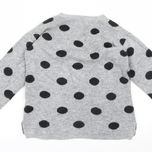 H&M Girls Grey Polka Dot Knit Pullover Jumper Size 13-14 Years