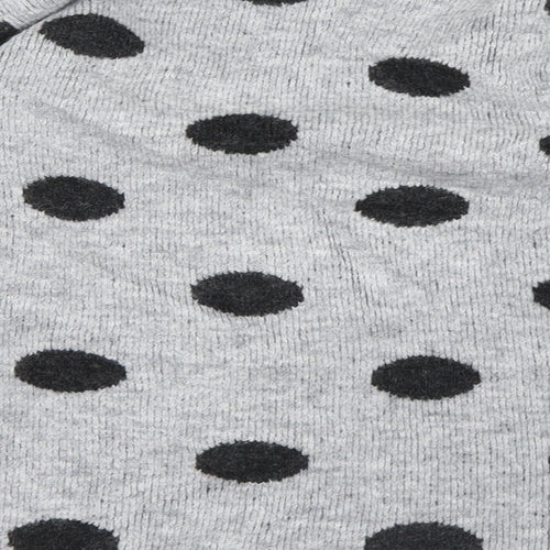 H&M Girls Grey Polka Dot Knit Pullover Jumper Size 13-14 Years