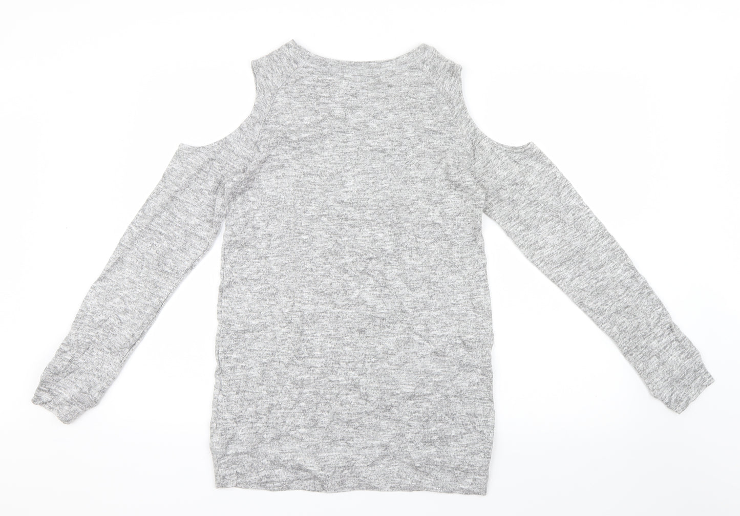 Papaya Womens Grey   Basic T-Shirt Size 8  - Open Shoulders
