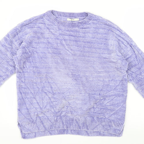 George Womens Purple  Velvet Pullover Jumper Size 8