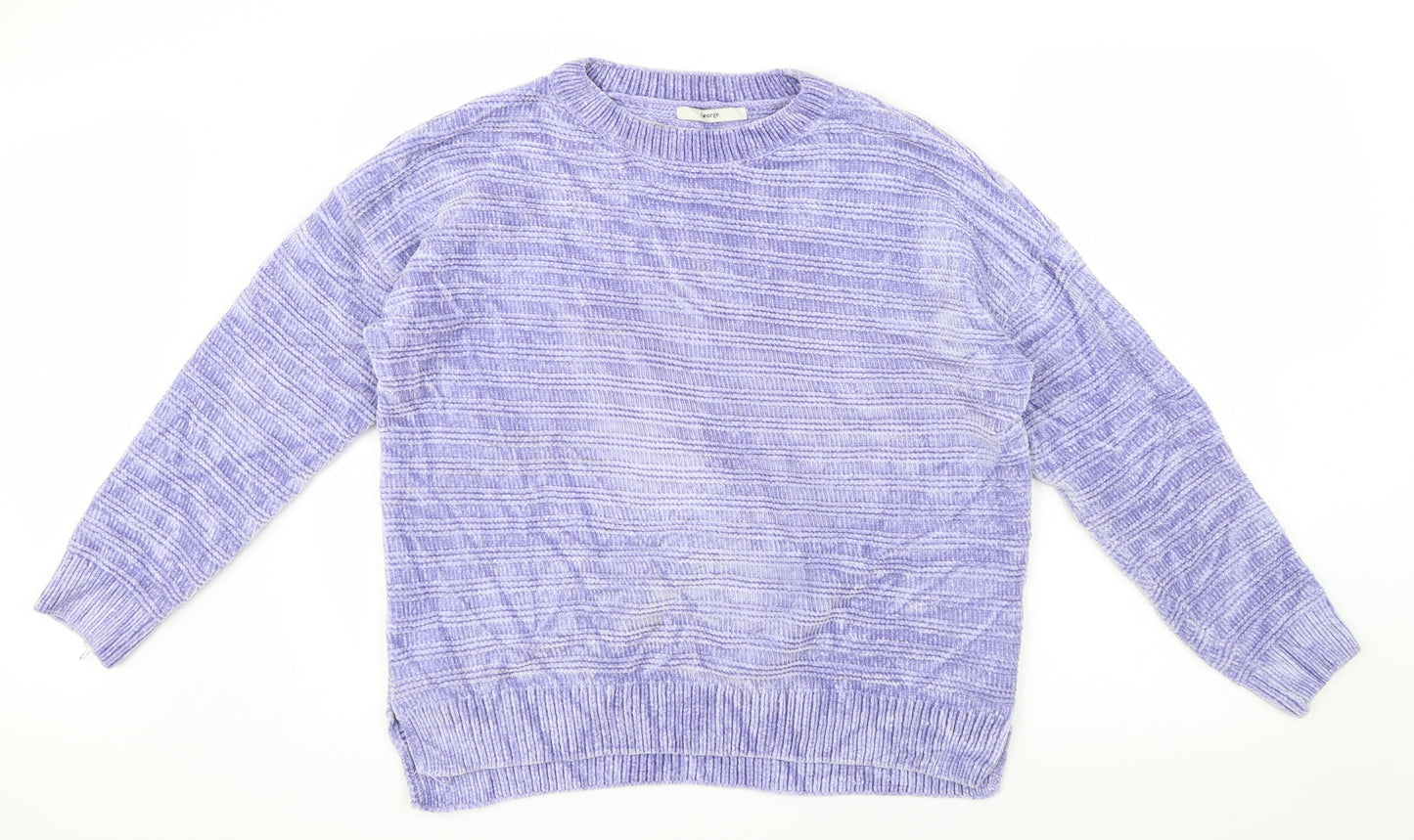 George Womens Purple  Velvet Pullover Jumper Size 8