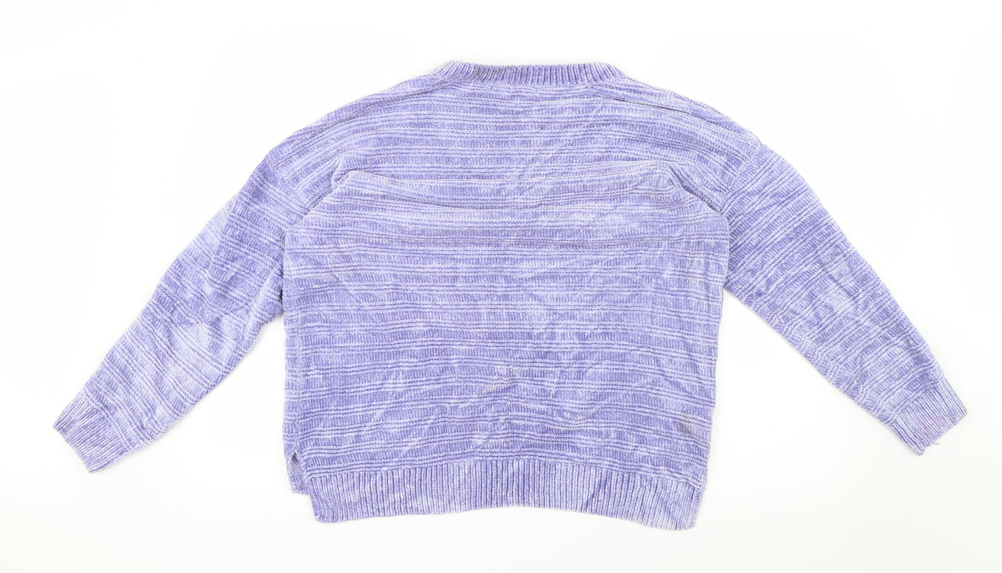 George Womens Purple  Velvet Pullover Jumper Size 8