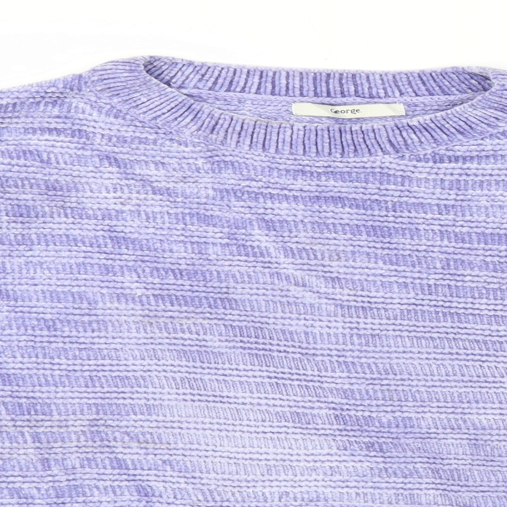George Womens Purple  Velvet Pullover Jumper Size 8