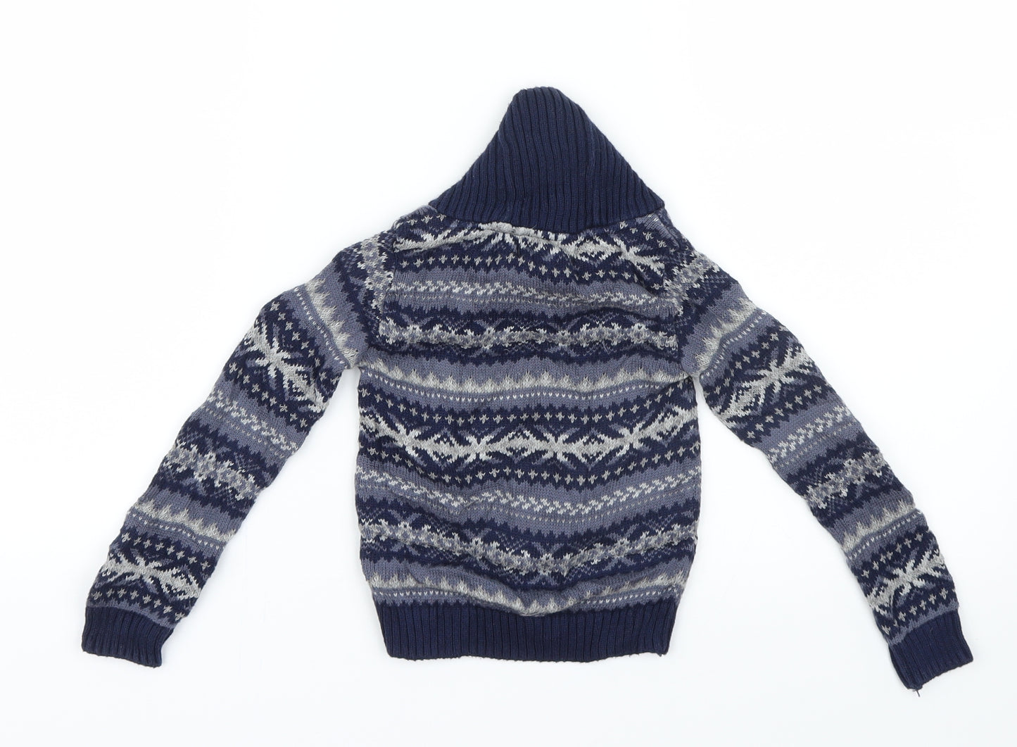 Rorie Whelan Boys Blue Geometric Knit Pullover Jumper Size 12-18 Months