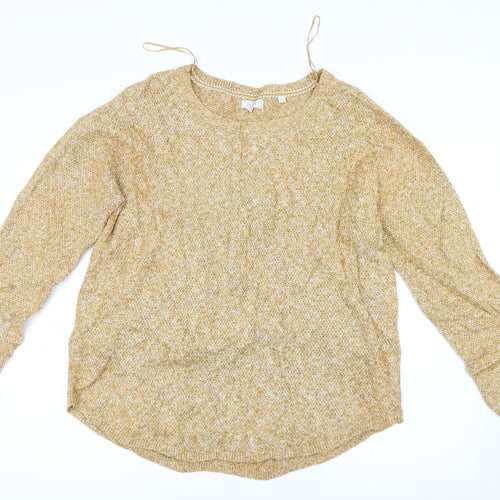 Fat Face Womens Yellow  Knit Pullover Jumper Size 16
