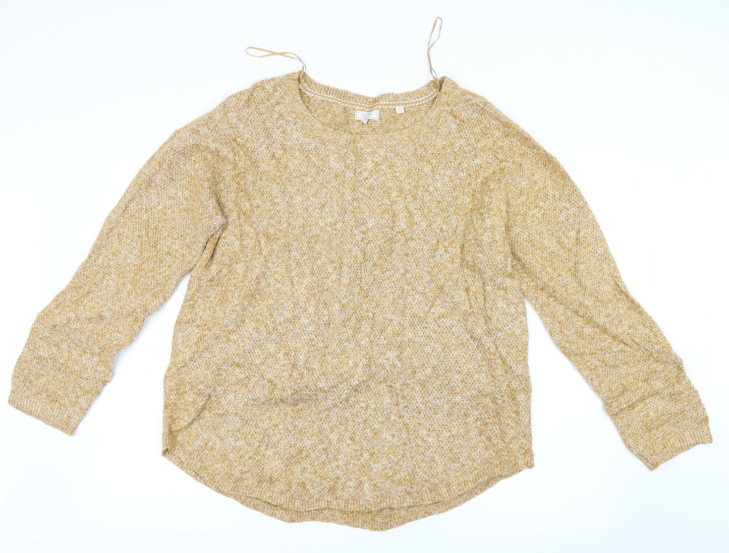 Fat Face Womens Yellow  Knit Pullover Jumper Size 16
