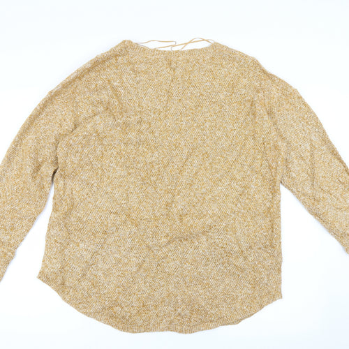 Fat Face Womens Yellow  Knit Pullover Jumper Size 16