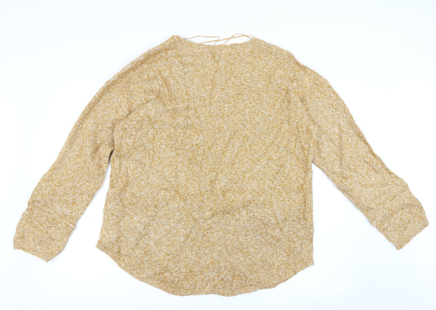 Fat Face Womens Yellow  Knit Pullover Jumper Size 16