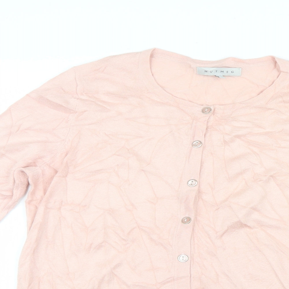 Nutmeg Womens Pink  Knit Cardigan Jumper Size 12