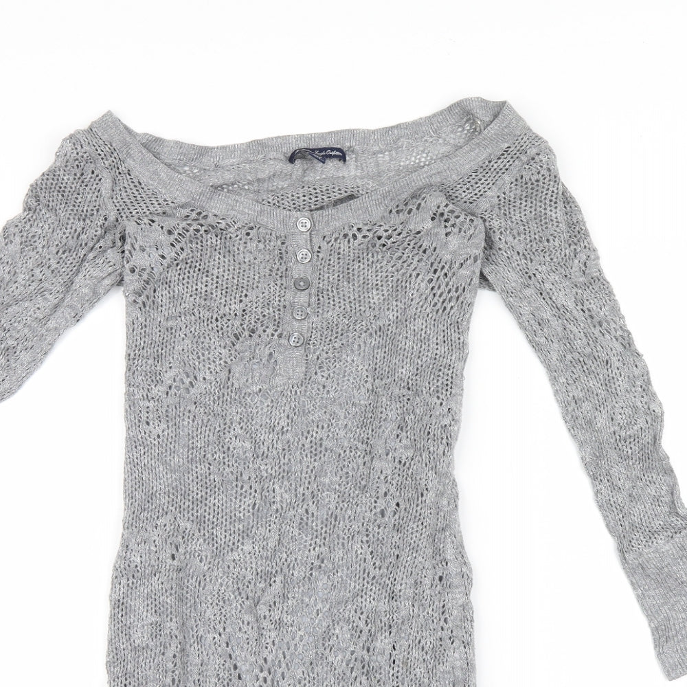 American Eagle Outfitters Womens Grey  Knit Jumper Dress  Size XS