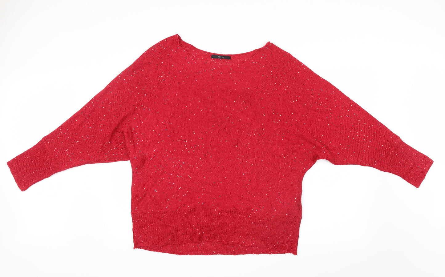 George Womens Red  Knit Pullover Jumper Size L