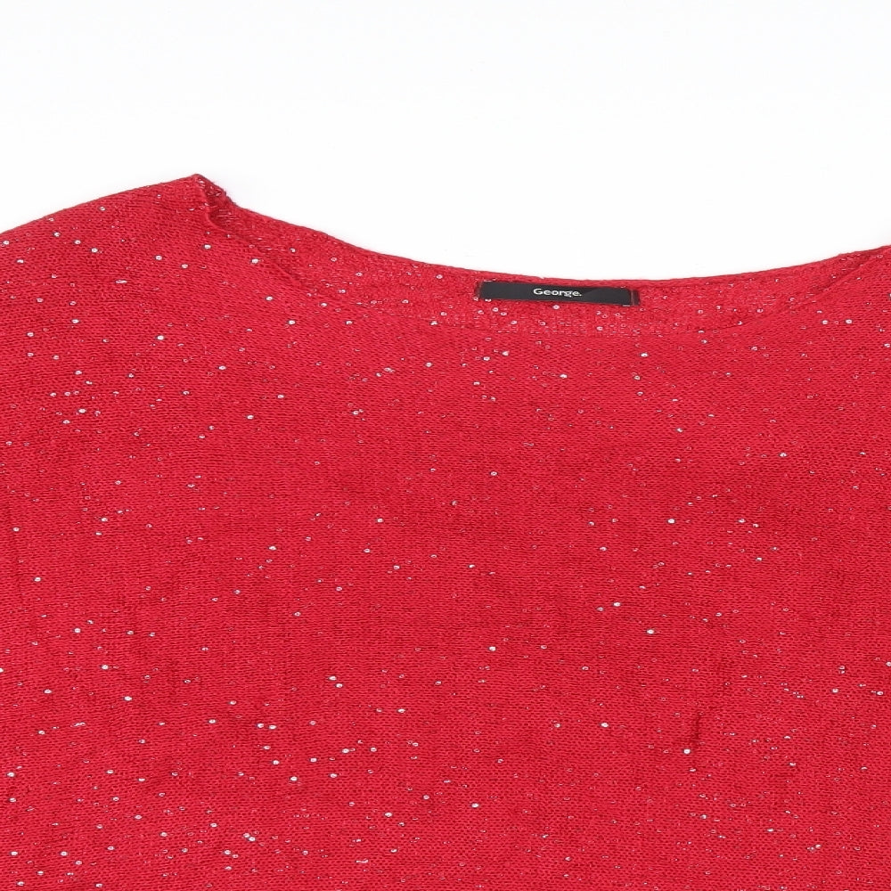 George Womens Red  Knit Pullover Jumper Size L
