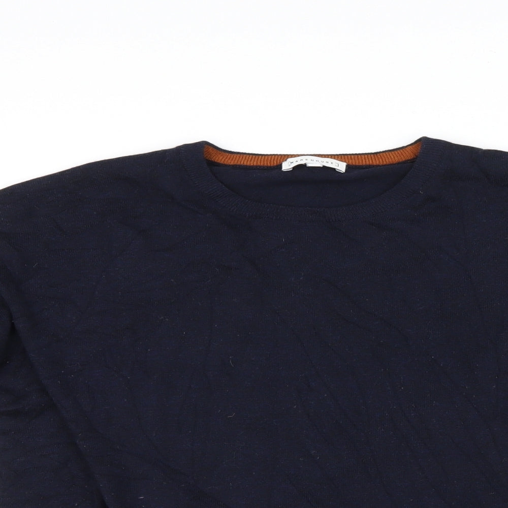 Warehouse Womens Blue  Knit Pullover Jumper Size 10