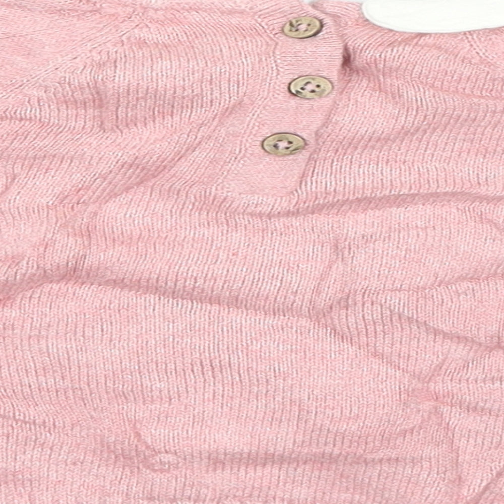 Tu  Girls Pink  Knit Pullover Jumper Size 0-3 Months  - Dog