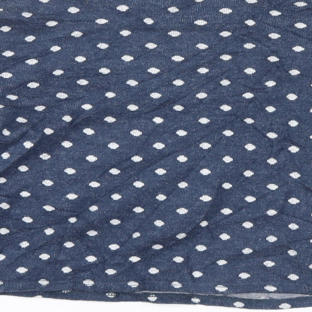 Cooperative Womens Blue Polka Dot Knit Pullover Jumper Size S