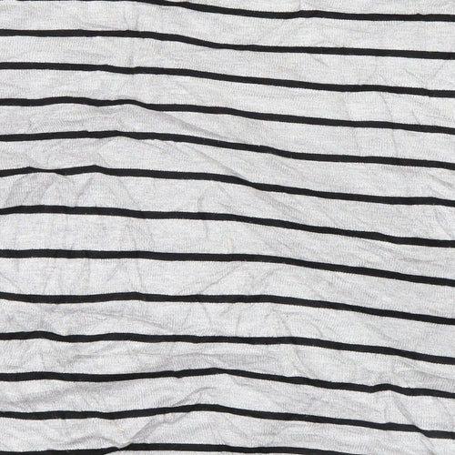 Dixie Womens Grey Striped Knit Pullover Jumper Size S
