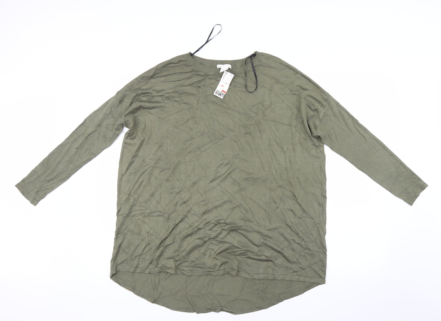 H&M Womens Green   Basic T-Shirt Size 4
