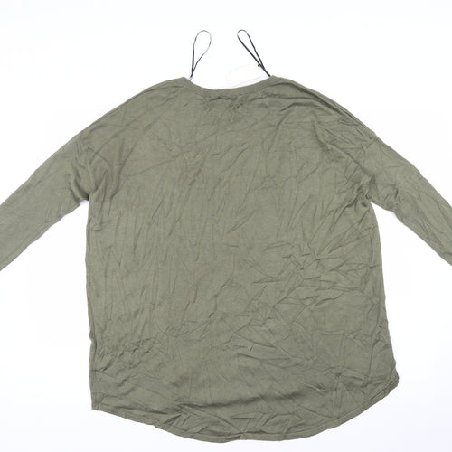 H&M Womens Green   Basic T-Shirt Size 4
