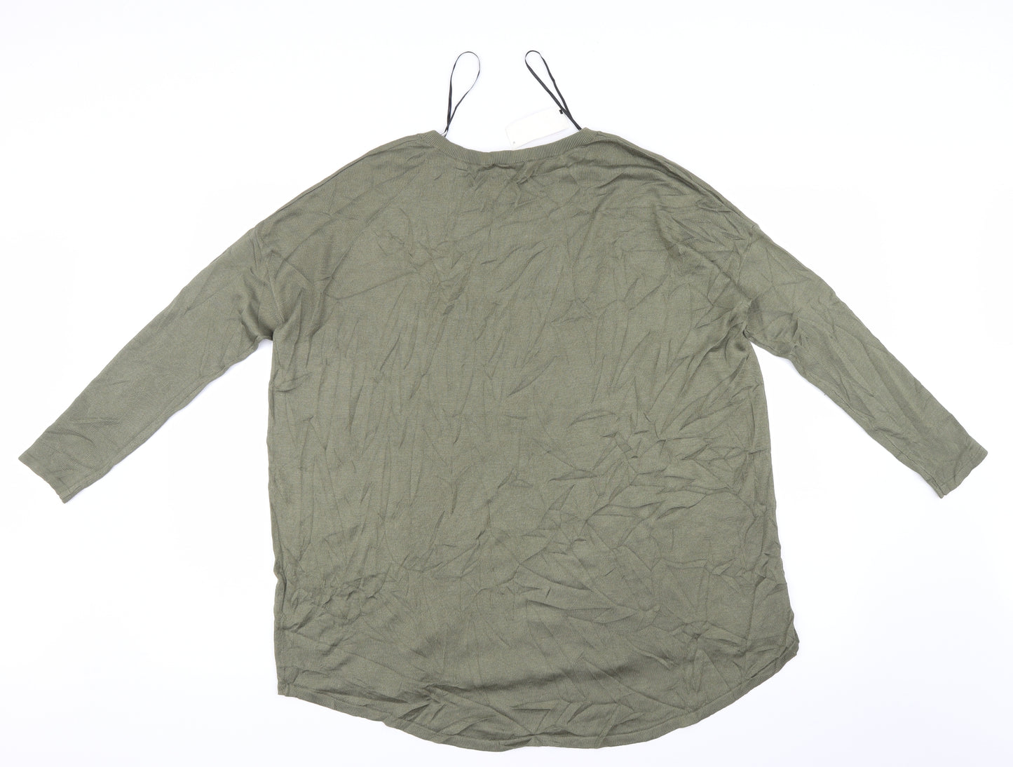 H&M Womens Green   Basic T-Shirt Size 4