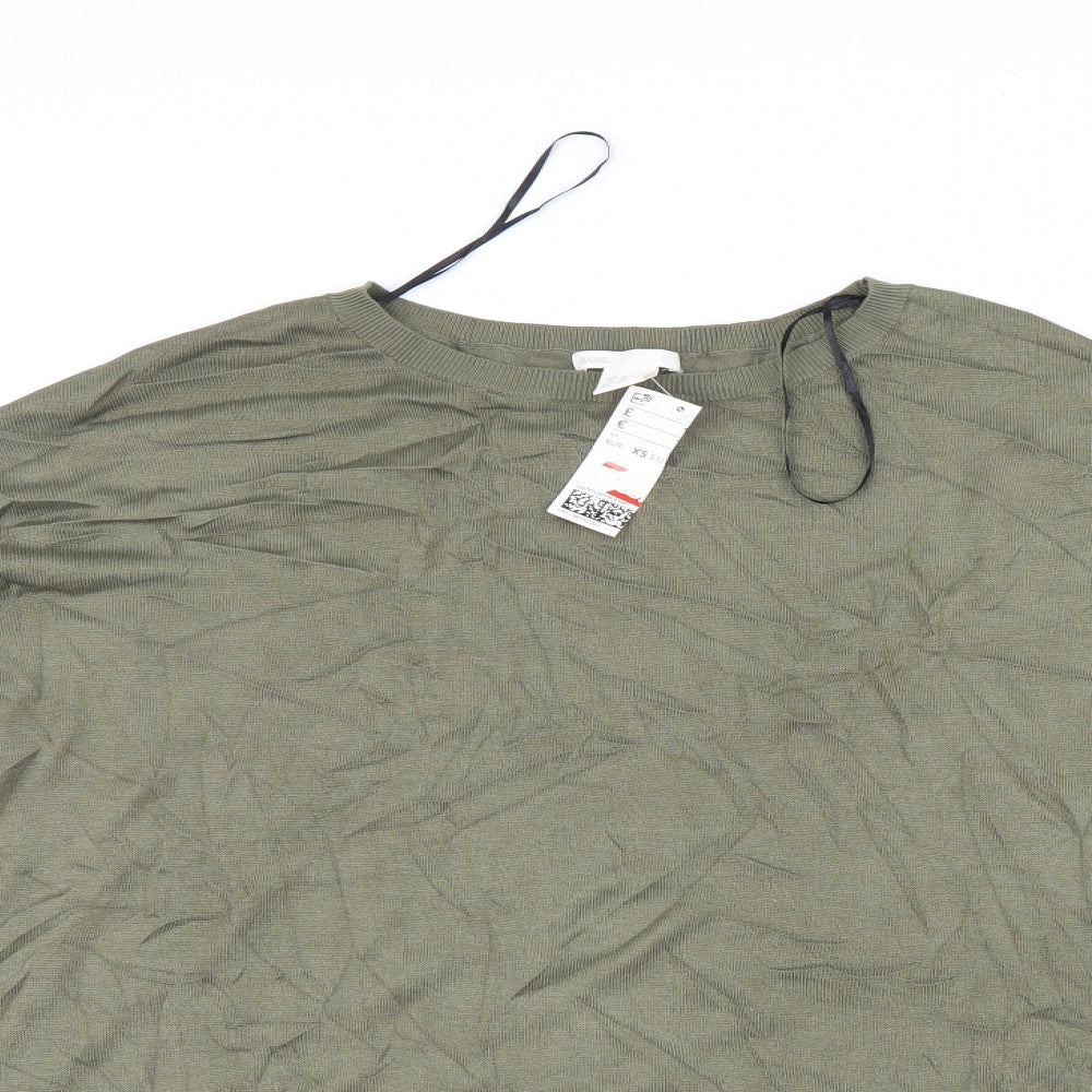 H&M Womens Green   Basic T-Shirt Size 4