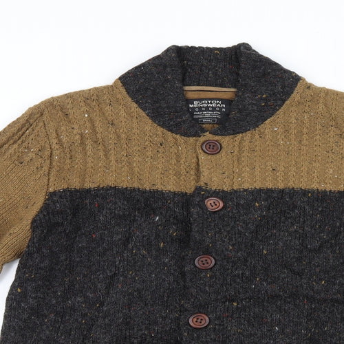 Burton Mens Brown  Knit Cardigan Jumper Size S