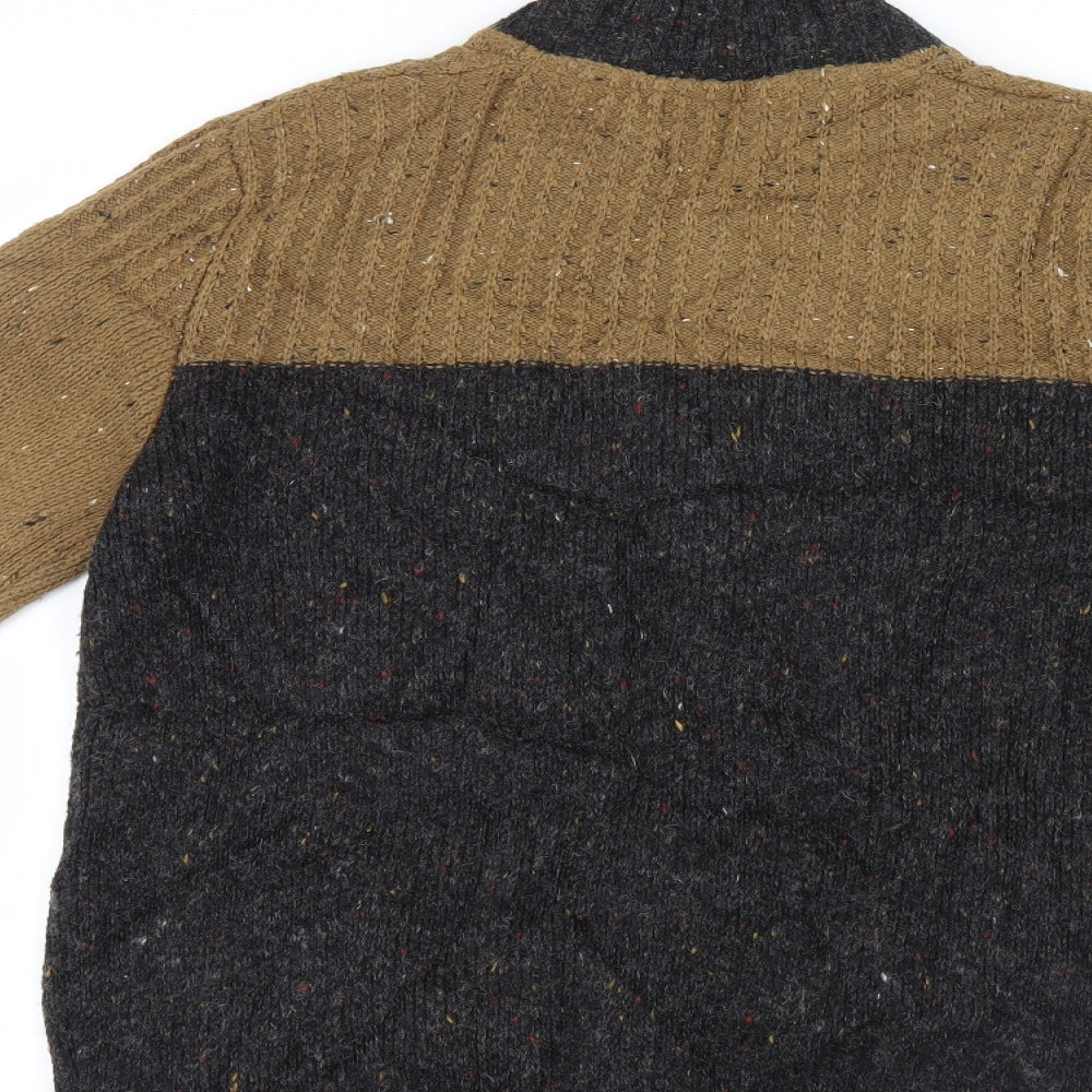 Burton Mens Brown  Knit Cardigan Jumper Size S