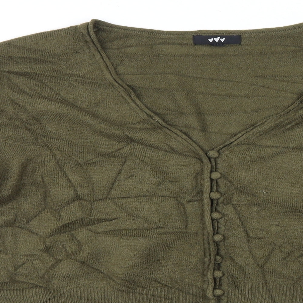 Per Una Womens Green  Knit Cardigan Jumper Size 16