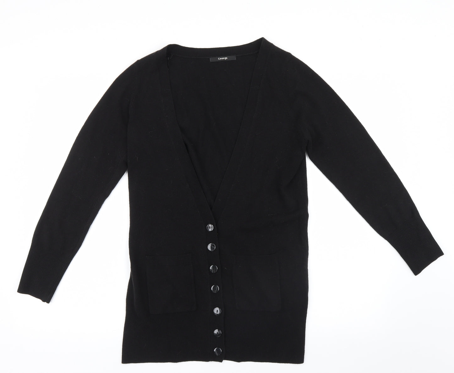 George Womens Black  Knit Cardigan Jumper Size 12