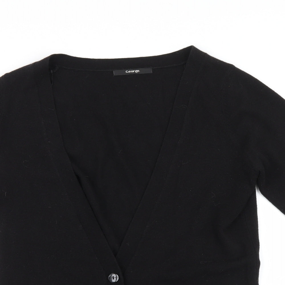 George Womens Black  Knit Cardigan Jumper Size 12