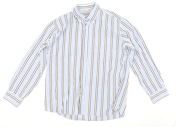 Cotton Traders Mens Blue Check   Button-Up Size L