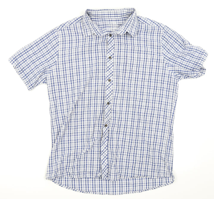 Asda George Mens Blue Check Button-Up Size L