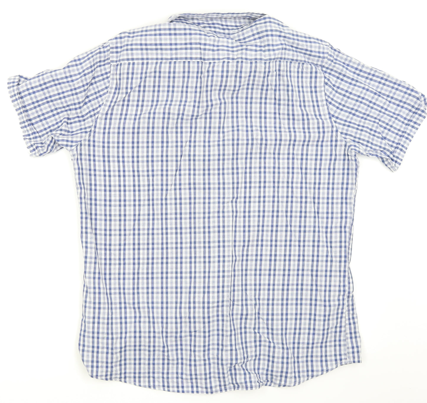 Asda George Mens Blue Check   Button-Up Size L